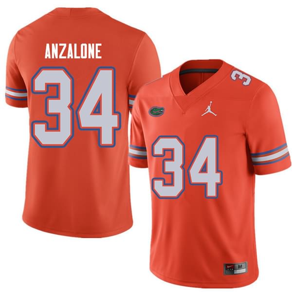 NCAA Florida Gators Alex Anzalone Men's #34 Jordan Brand Orange Stitched Authentic College Football Jersey PYM8864DB